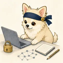 安全なシステム構成を確認するチワワ