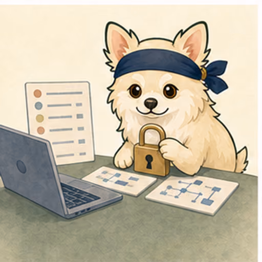 安全なシステム構成を確認するチワワ