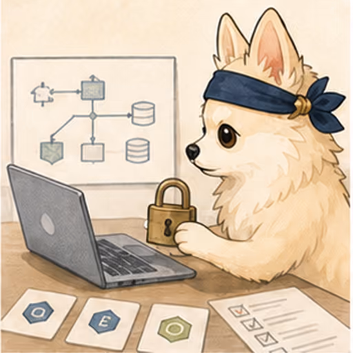 安全なシステム構成を確認するチワワ