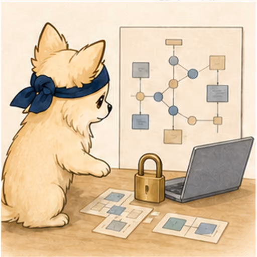 安全なシステム構成を確認するチワワ