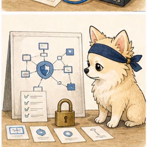安全なシステム構成を確認するチワワ