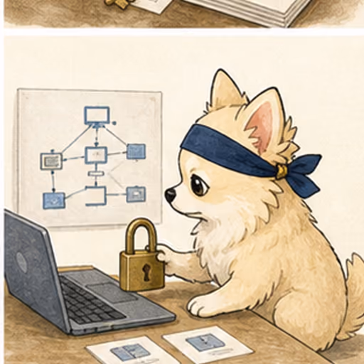 安全なシステム構成を確認するチワワ